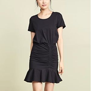 Veronica Beard Jean Pima Ruched Dress w/ Flounce, Size XS